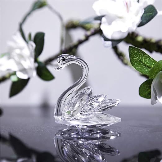 Sparkle Crystal Swan Figurine Collection Paperweight Table Centerpiece Ornament