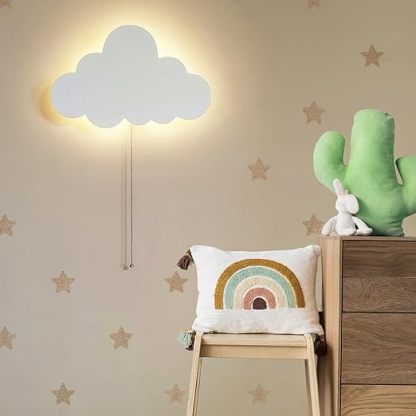 Hayeswheel Cloud-Night-Light for Bedroom, Kawaii Kids Cloud Lights for Baby Nursery, Cute Floating Cloud Lamp for Room Decor, Battery-Operated Hanging Cloud Night Lamp for Wall Decor