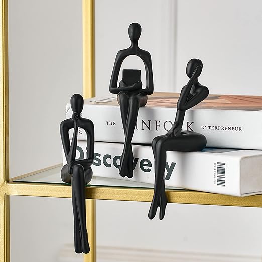 Qingquyy Sculpture Home Decor Set for Living Room, Shelf Decoration Modern Shelf Decor Sculpture Desk Sculpture Dining Table Decor 3-Piece Set