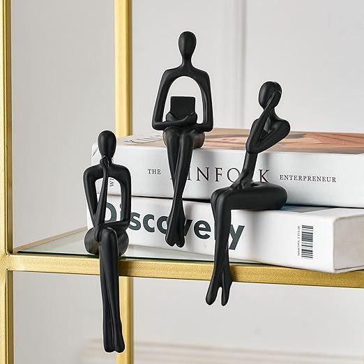 Qingquyy Sculpture Home Decor Set for Living Room, Shelf Decoration Modern Shelf Decor Sculpture Desk Sculpture Dining Table Decor 3-Piece Set