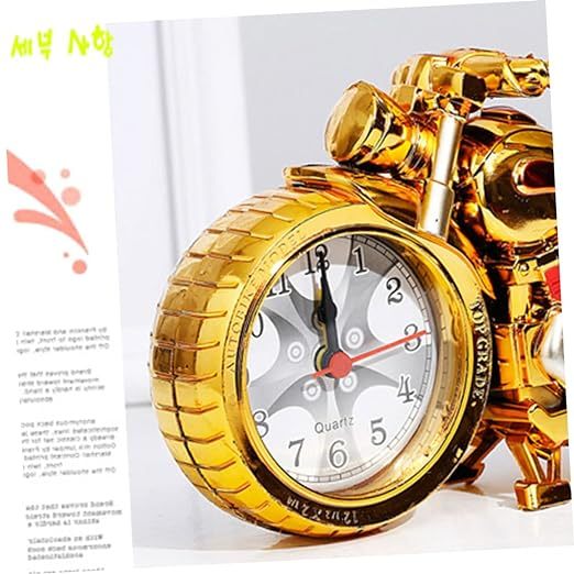 Qingquyy Desktop Ornaments Clock Creative Alarm Clock Motorbike Clock Funny Clock Creative Clock Student Daily Necessities Personality