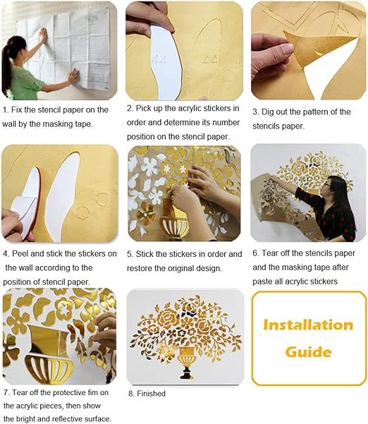 Family Tree Wall Decor Abstract Wall Art 3D DIY Acrylic Decorative Mirror Wall Stickers for Living Room Bedroom Kitchen The Home Modern Decorations 60x16 inch