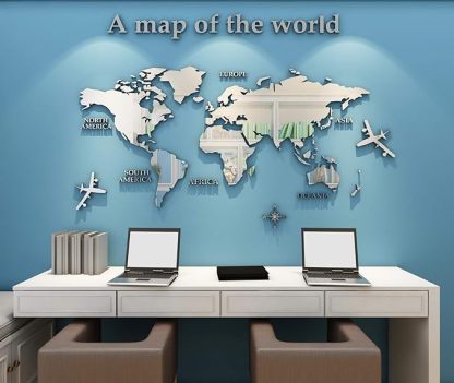 3D Wall Stickers - DIY World Map Wall Decal Sticker Murals Map Wall Décor for Living Room Bedroom TV Background Home Decorations