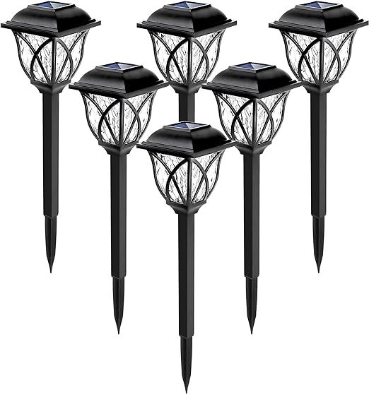 Outdoor Solar Lights, 6 Pack LED Solar Garden Lights Waterproof, Decorative Solar Lights for Outside, Yard, Patio, Landscape, Walkway
