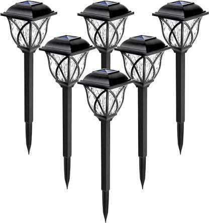 Outdoor Solar Lights, 6 Pack LED Solar Garden Lights Waterproof, Decorative Solar Lights for Outside, Yard, Patio, Landscape, Walkway