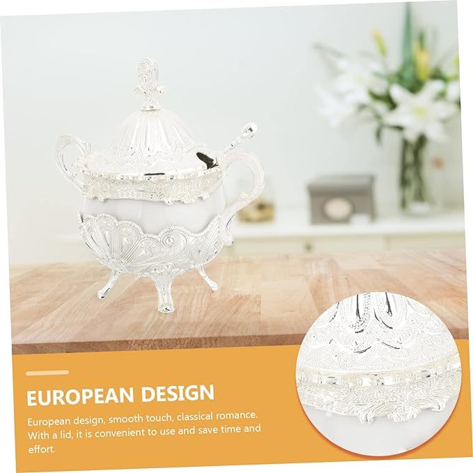 Qingquyy Sugar Bowl Glass Daily Necessities European Style