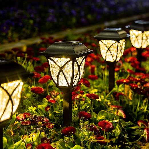 Outdoor Solar Lights, 6 Pack LED Solar Garden Lights Waterproof, Decorative Solar Lights for Outside, Yard, Patio, Landscape, Walkway