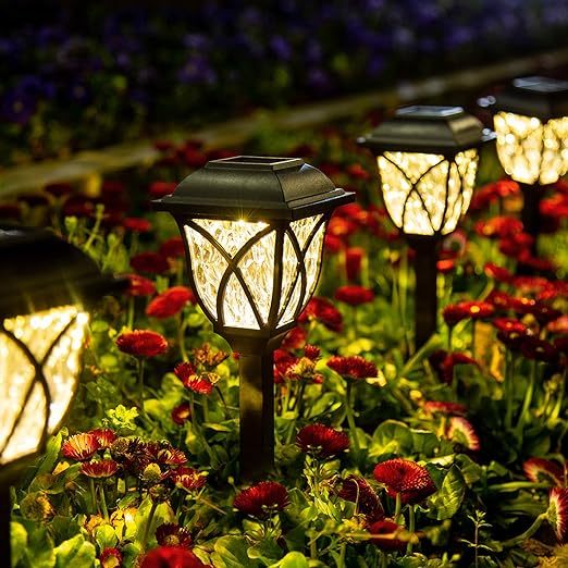 Outdoor Solar Lights, 6 Pack LED Solar Garden Lights Waterproof, Decorative Solar Lights for Outside, Yard, Patio, Landscape, Walkway