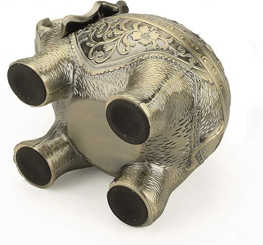 Qingquyy Metal Backflow Incense Holder Elephant Cone Coil Incense Burner Ash Catcher with Lid, Aromatherapy Ornament Home Office Decoration for Indoor Outdoor (Bronze)