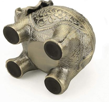 Qingquyy Metal Backflow Incense Holder Elephant Cone Coil Incense Burner Ash Catcher with Lid, Aromatherapy Ornament Home Office Decoration for Indoor Outdoor (Bronze)