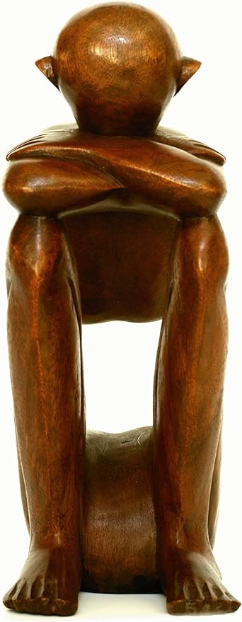 Qingquyy Abstract Sculpture Wooden Handmade Handcrafted Art - Resting Man 