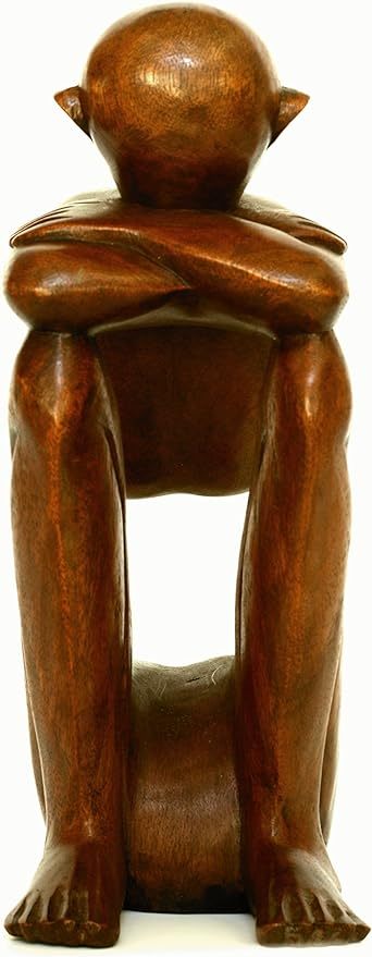 Qingquyy Abstract Sculpture Wooden Handmade Handcrafted Art - Resting Man 