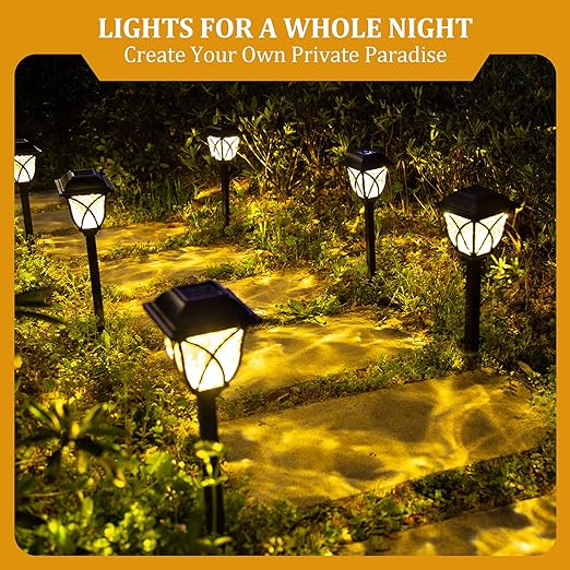 Outdoor Solar Lights, 6 Pack LED Solar Garden Lights Waterproof, Decorative Solar Lights for Outside, Yard, Patio, Landscape, Walkway