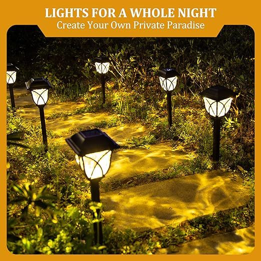 Outdoor Solar Lights, 6 Pack LED Solar Garden Lights Waterproof, Decorative Solar Lights for Outside, Yard, Patio, Landscape, Walkway