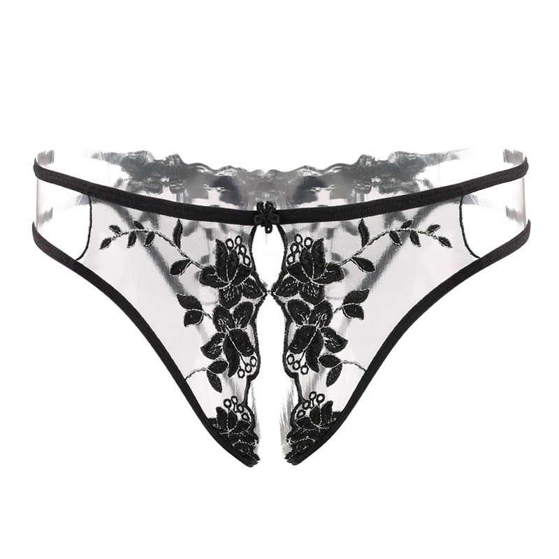 霏慕 薄纱开裆情趣内裤黑色