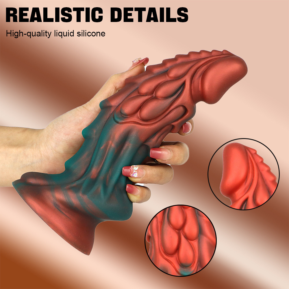 翘佳人 新款混色液态硅胶大阳具仿真异形后庭肛塞假阴茎女性用品