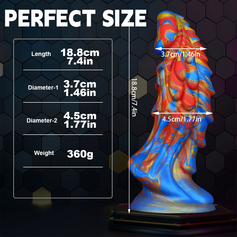 翘佳人 新款混色液态硅胶大阳具仿真异形后庭肛塞假阴茎女性用品