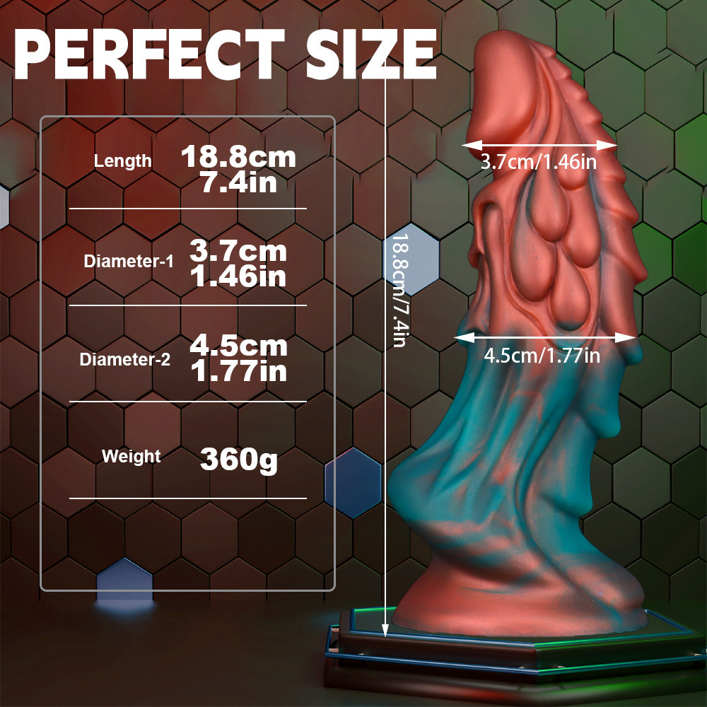 翘佳人 新款混色液态硅胶大阳具仿真异形后庭肛塞假阴茎女性用品