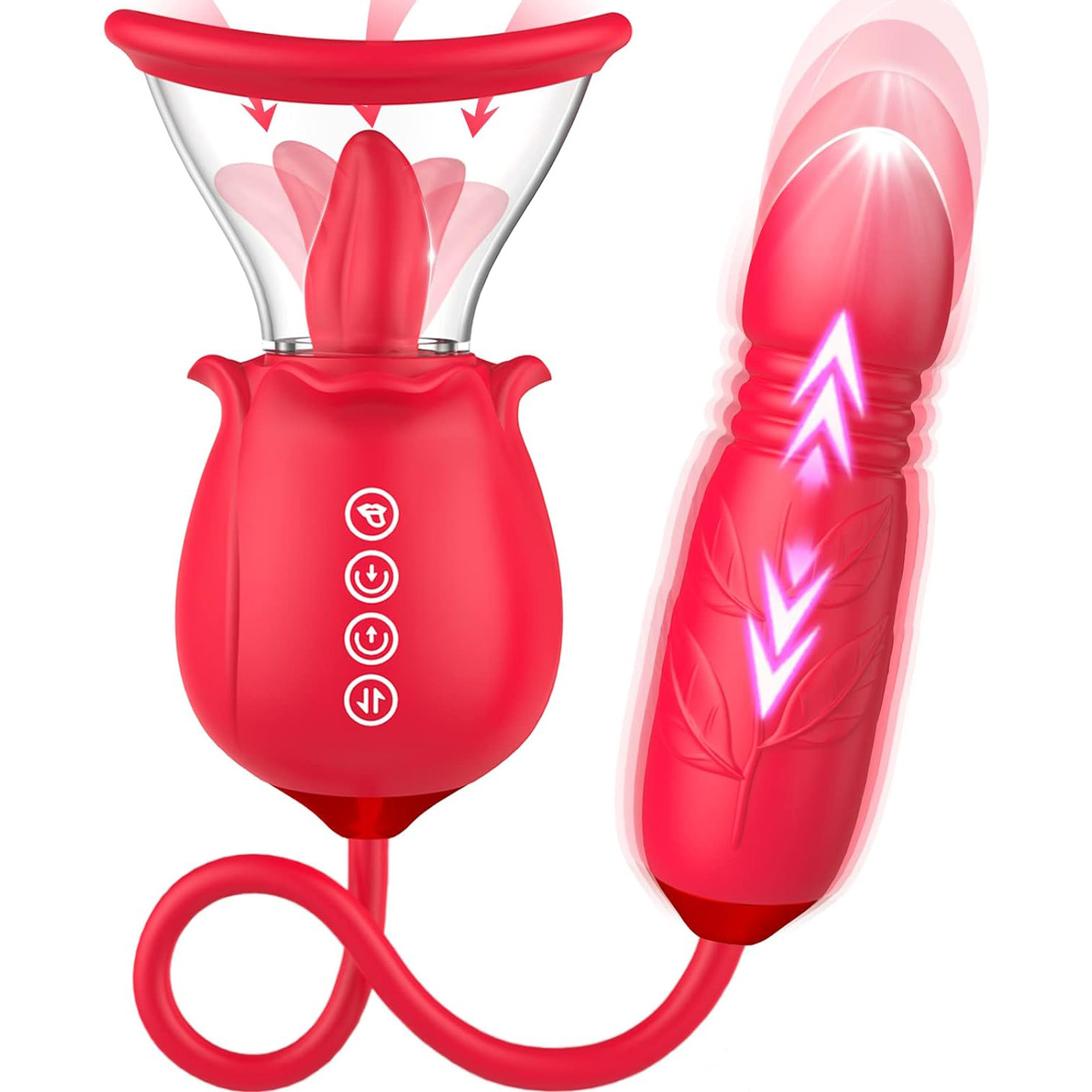 Rose Toy For Women, Tongue Licking Suction Vibrator With 3Suction Modes & 7 Vibrations, Nipple Toy, Clitoral Vibrator, Sex Toys.Clitoral Stimulator For Women And Couple