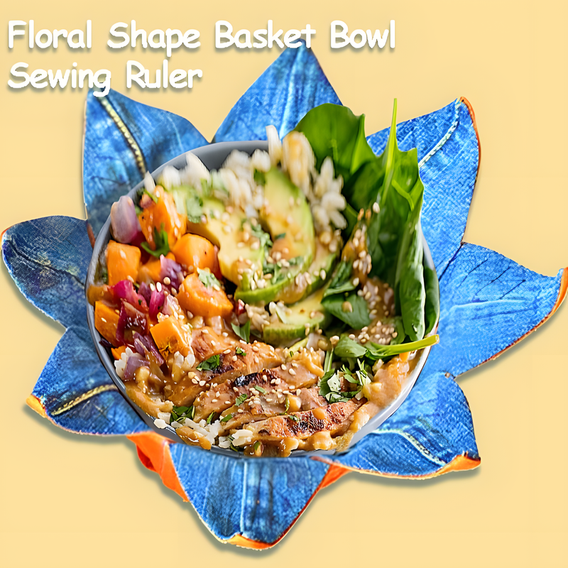 Floral Shape Basket Bowl Sewing Ruler - With Instructions