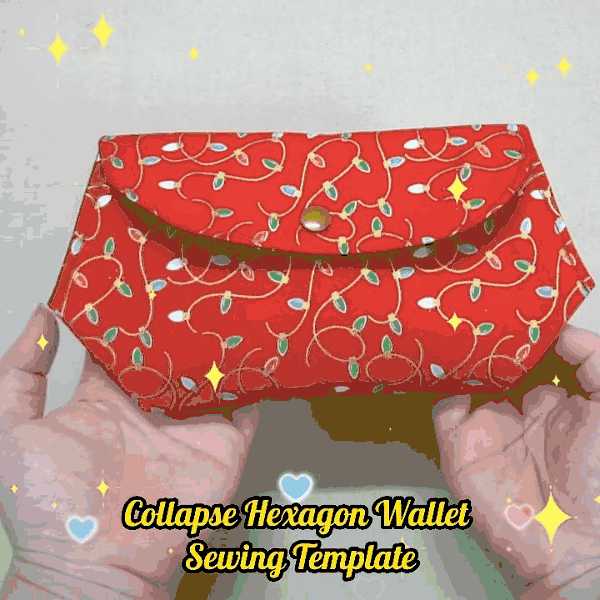Collapse Hexagon Wallet Sewing Template - With Instructions