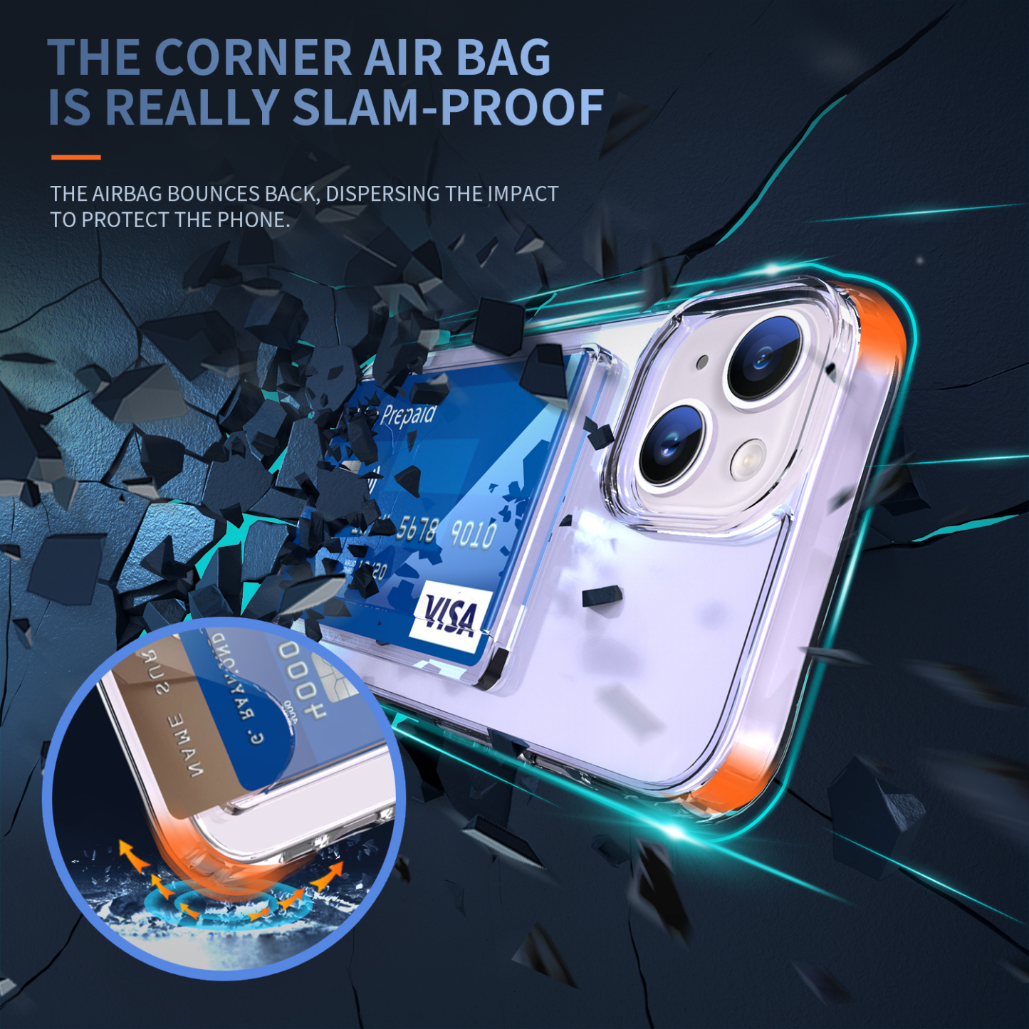 Corner anti-fall acrylic + side insert card