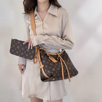 Vintage Minimalist Fashion Commuter Bag, Women's PU Texture Large Capacity Crossbody Bag Single Shoulder Underarm Tote Bag