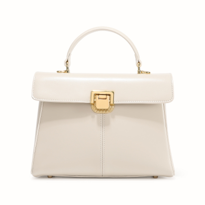 Genuine Leather Handbag for Women, Luxury Branded Crossbody Bag, Fashionable and Versatile, Scarf Decor