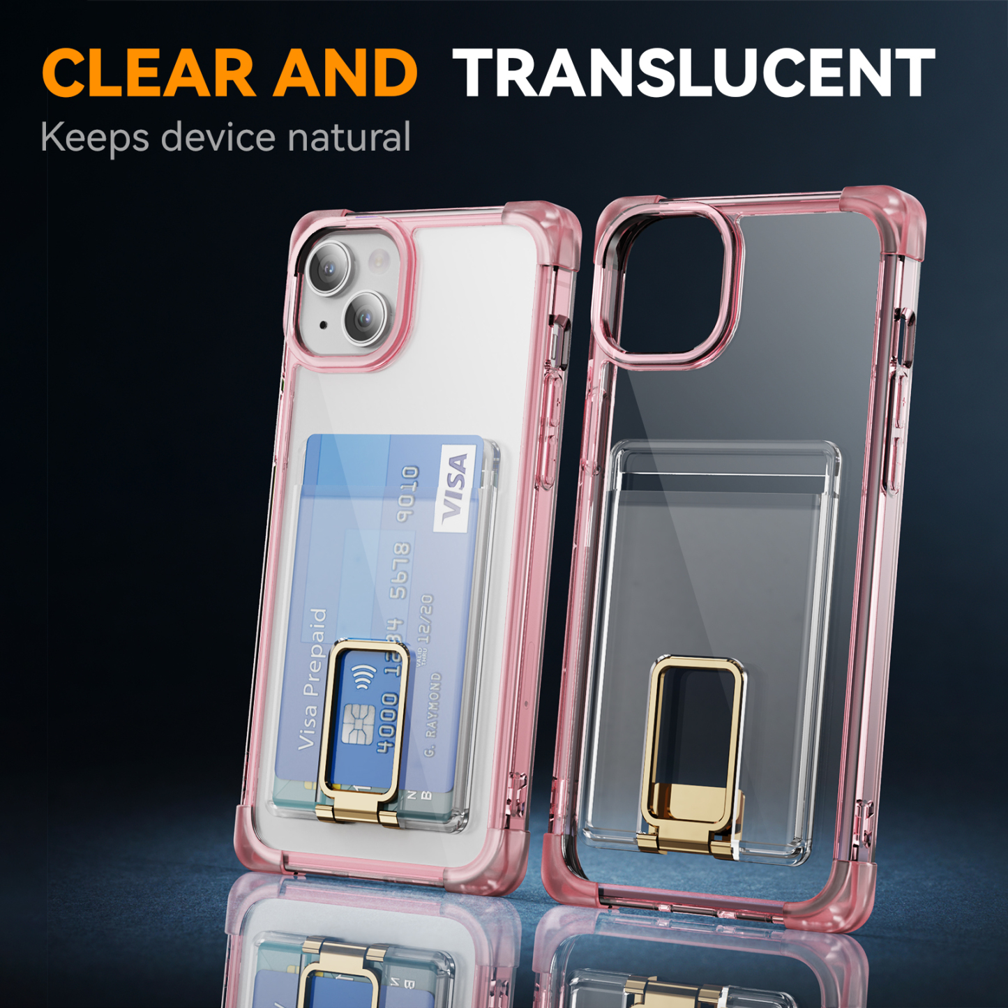 Four corners frosted shell card bracket