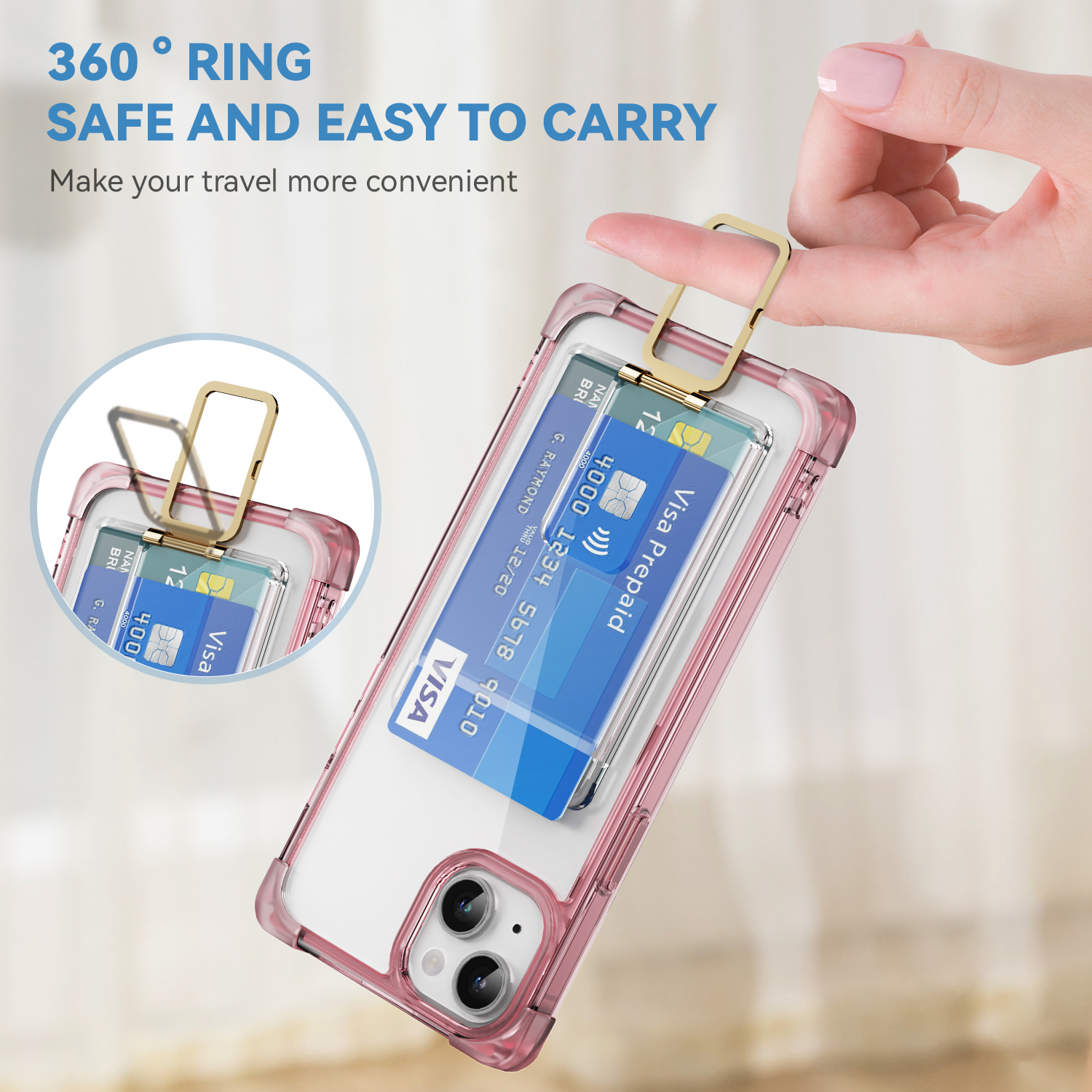 Four corners frosted shell card bracket