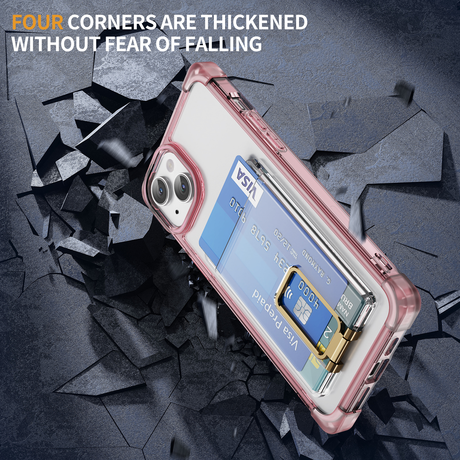 Four corners frosted shell card bracket