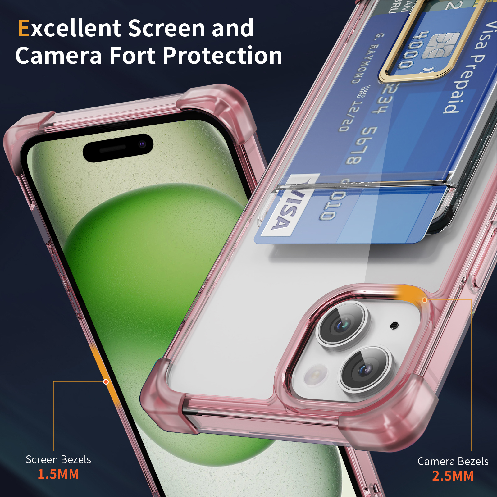 Four corners frosted shell card bracket