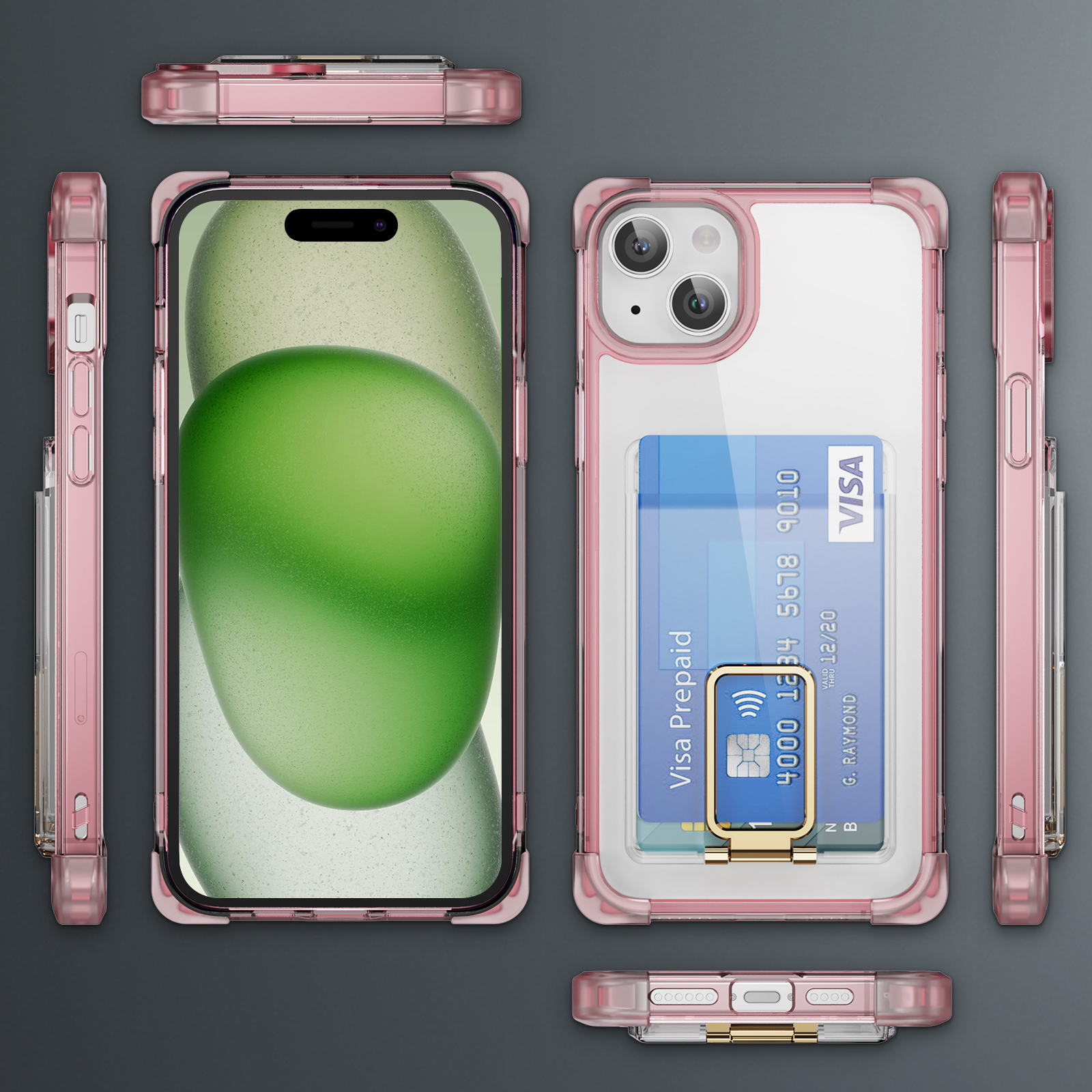 Four corners frosted shell card bracket