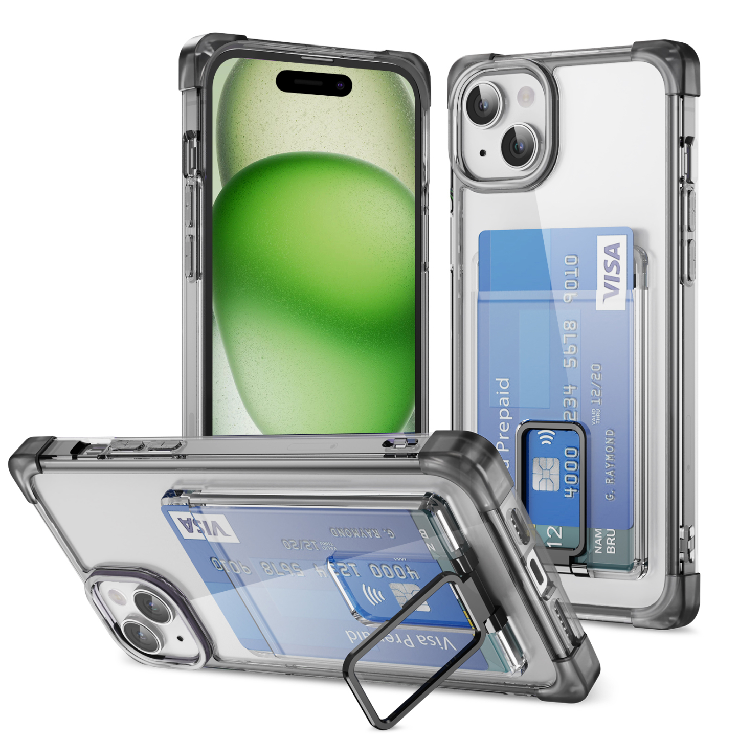 Four corners frosted shell card bracket