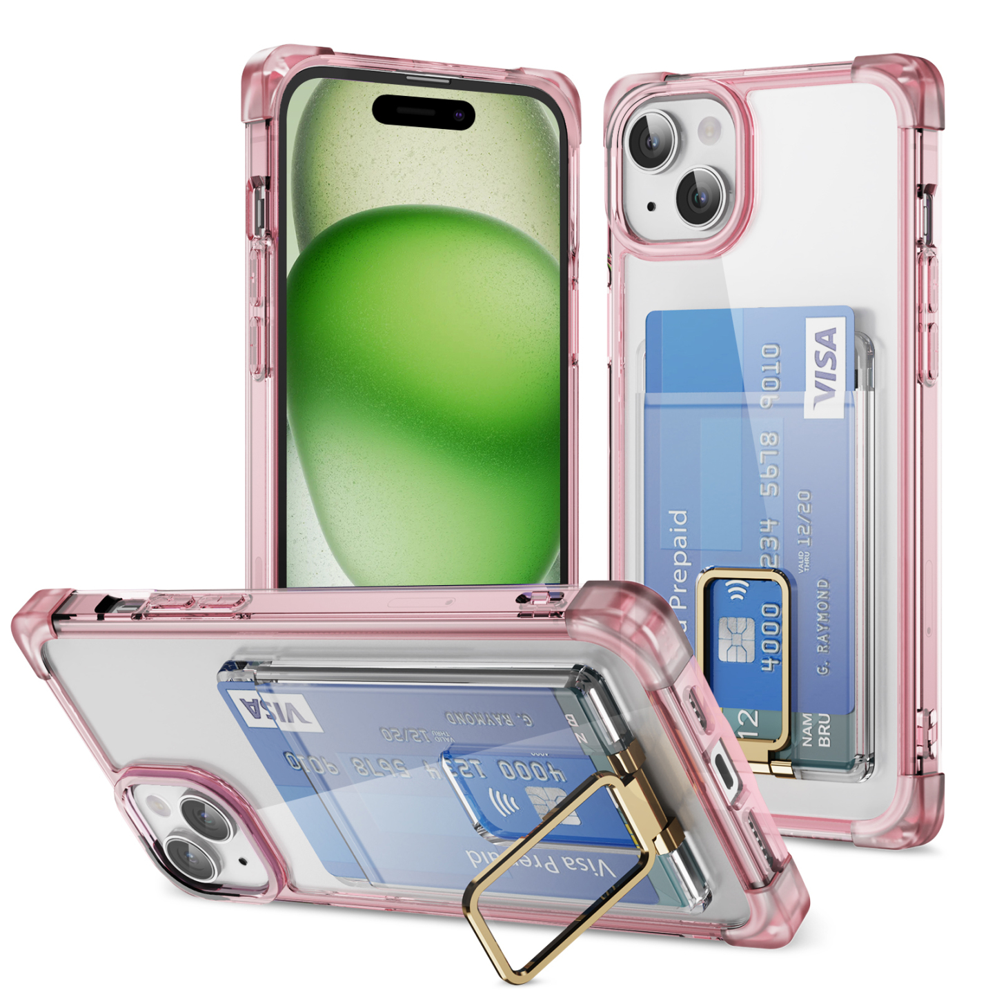 Four corners frosted shell card bracket