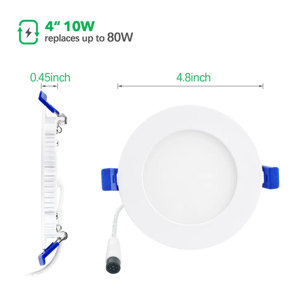 ETL 10W 13W Smart RGBCW Wi-Fi Led Recessed Panel Ceiling Lights Slim 6 Inch 1100LM With Junction