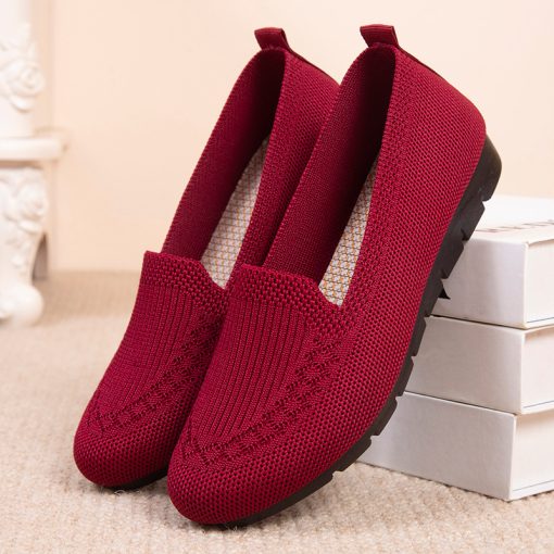 Casual Shoes Women’s Mesh Breathable Slip on Flat Shoes Ladies Loafers