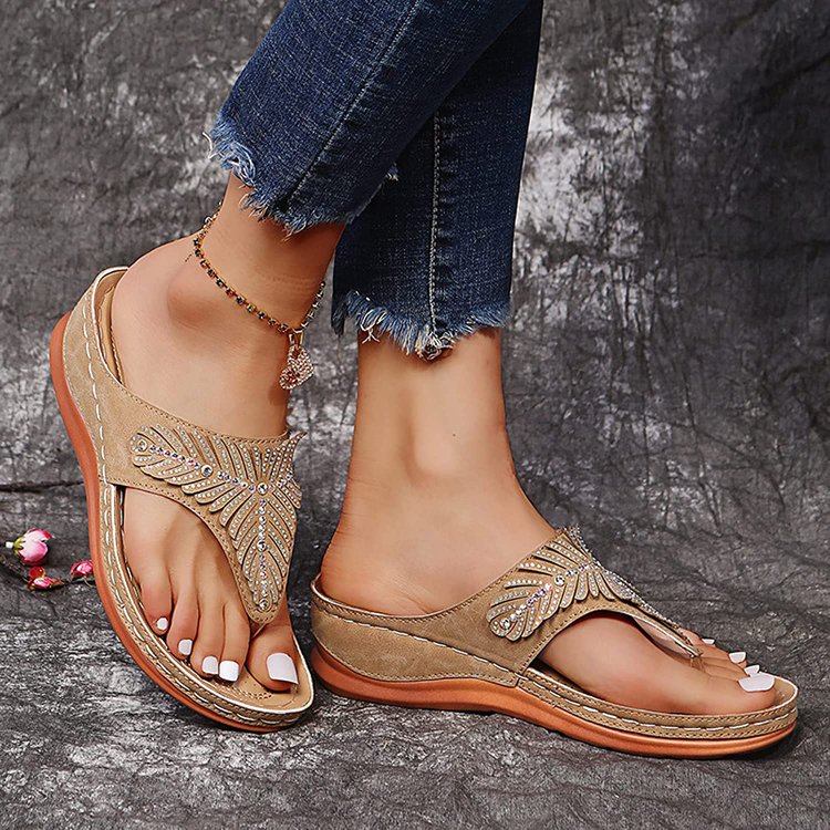 Women's Soft Footbed Orthopedic Arch-Support fishbone pattern sandals