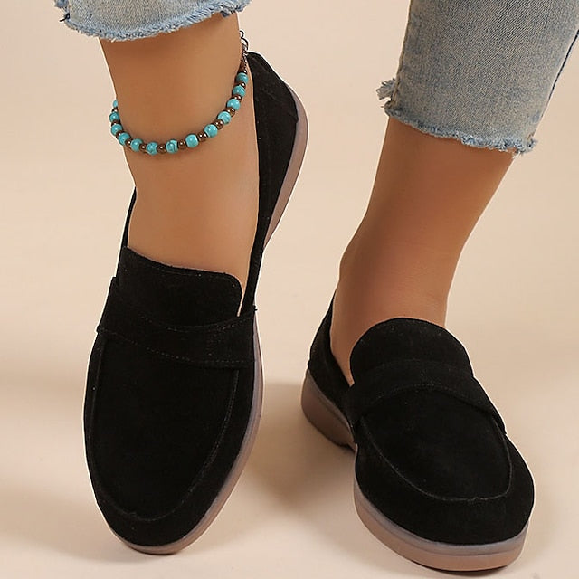 Women's Flats Plus Size Classic Loafers Comfort Shoes Daily Walking So