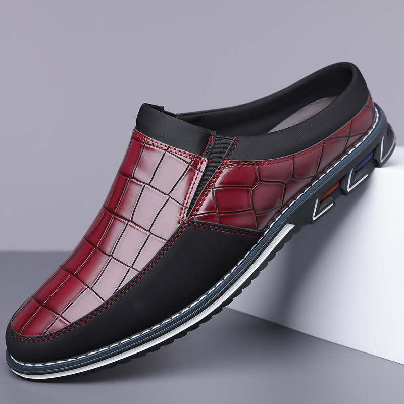 Men's Fashion Calfskin Leather Slippers