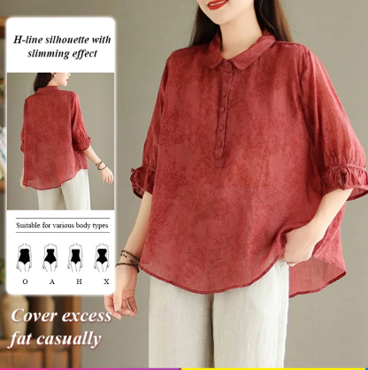Slimming and Flattering Jacquard Blouse for Women