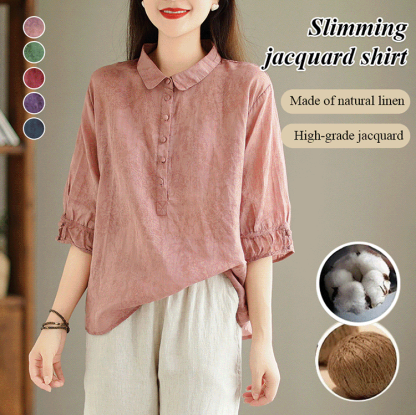 Slimming and Flattering Jacquard Blouse for Women