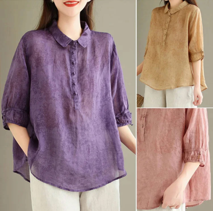 Slimming and Flattering Jacquard Blouse for Women