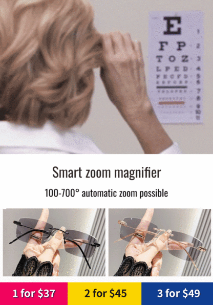 Light-sensitive colour-changing zoom rimless presbyopia glasses 【Men's and women's models】