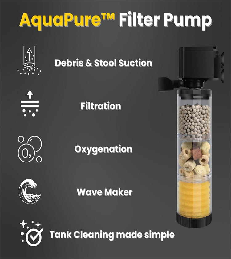 3 in 1 fish farming system with built in water purification and oxygen pump
