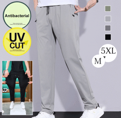 Summer ultra-thin breathable ice silk pants