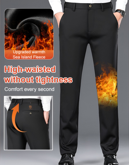 Straight padded business suit pants men