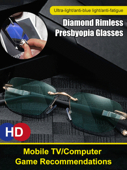 Diamond Rimless Fashion Presbyopia Glasses