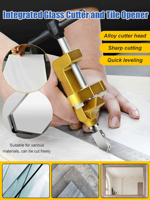 Integrated Glass Cutter and Tile Opener