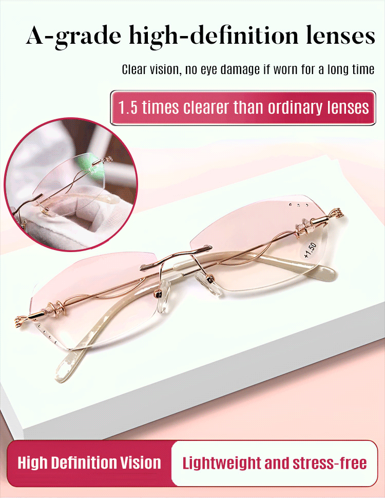 Diamond Cut Edge Rimless Presbyopia